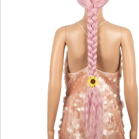 - LONG 40” Pink NATURE WAVY LACEFRONT WIG *NEW*
